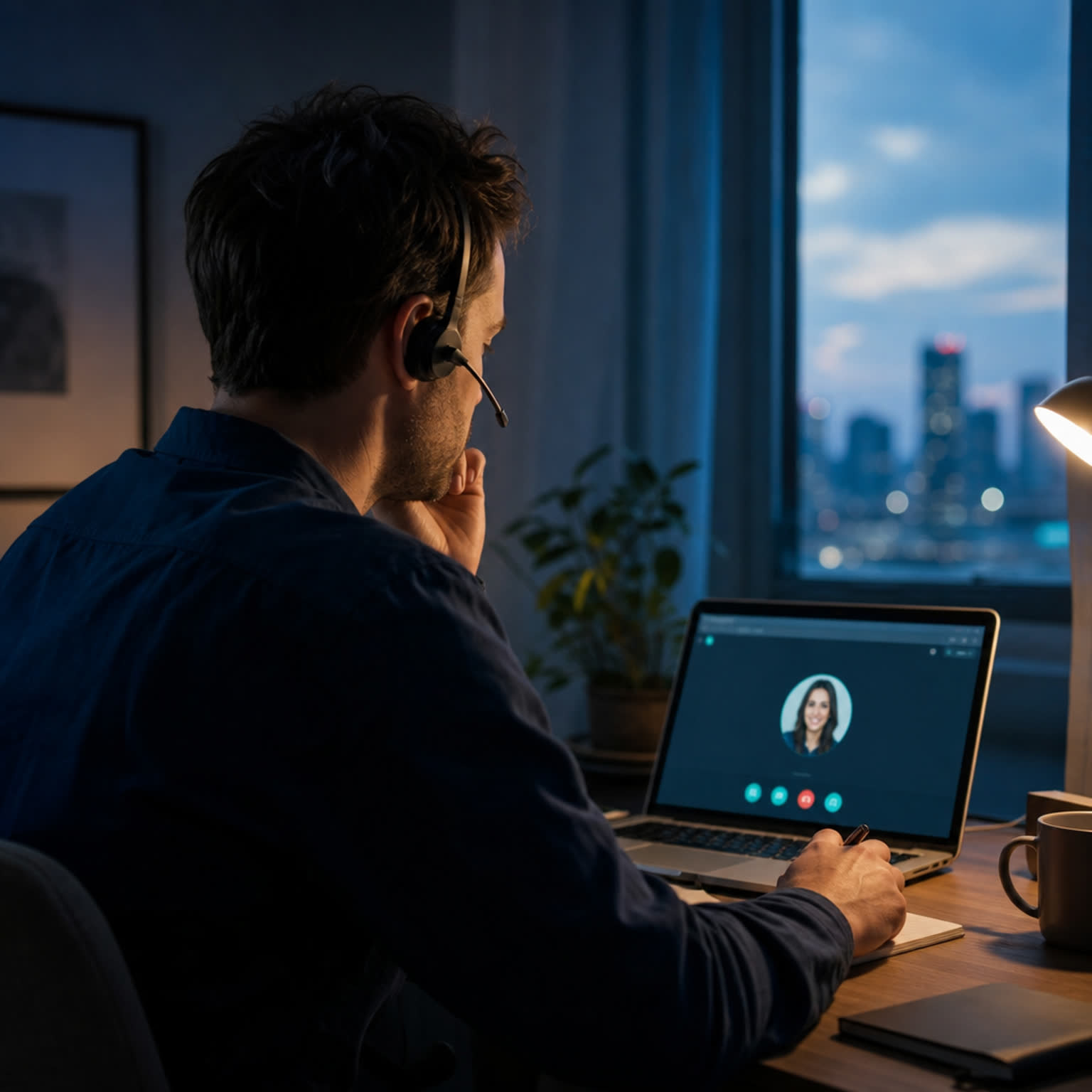 Answering a business call from the browser softphone